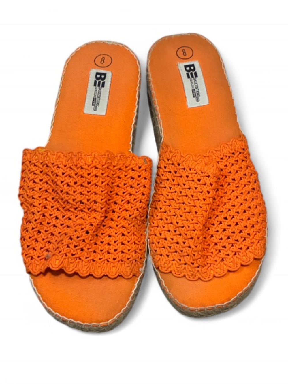 Y2K Basic Editions Orange Crochet Slide Espadrille Sandals